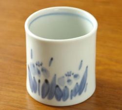 砥部焼・森陶房 あやめの湯のみ(小)