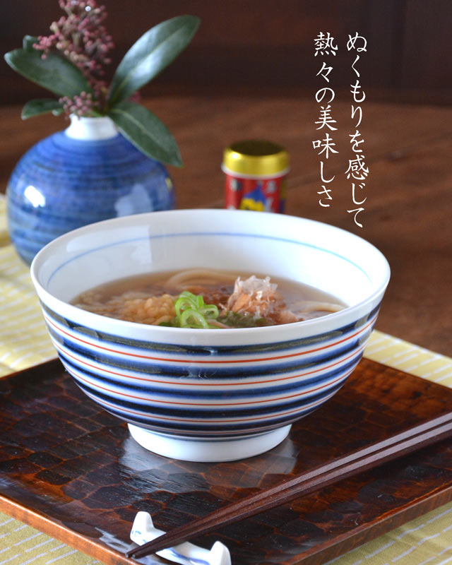 砥部焼・千山窯 こまの反うどん鉢