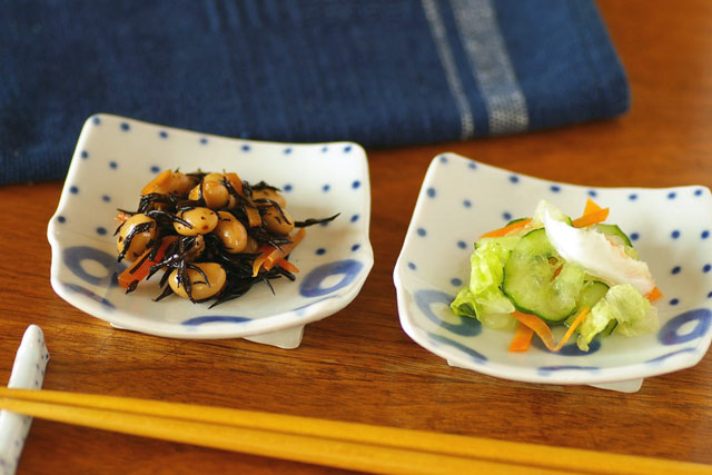 砥部焼・スギウラ工房 はりあわせ角豆皿